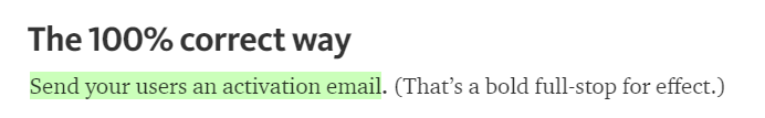 Send your users an activation email.